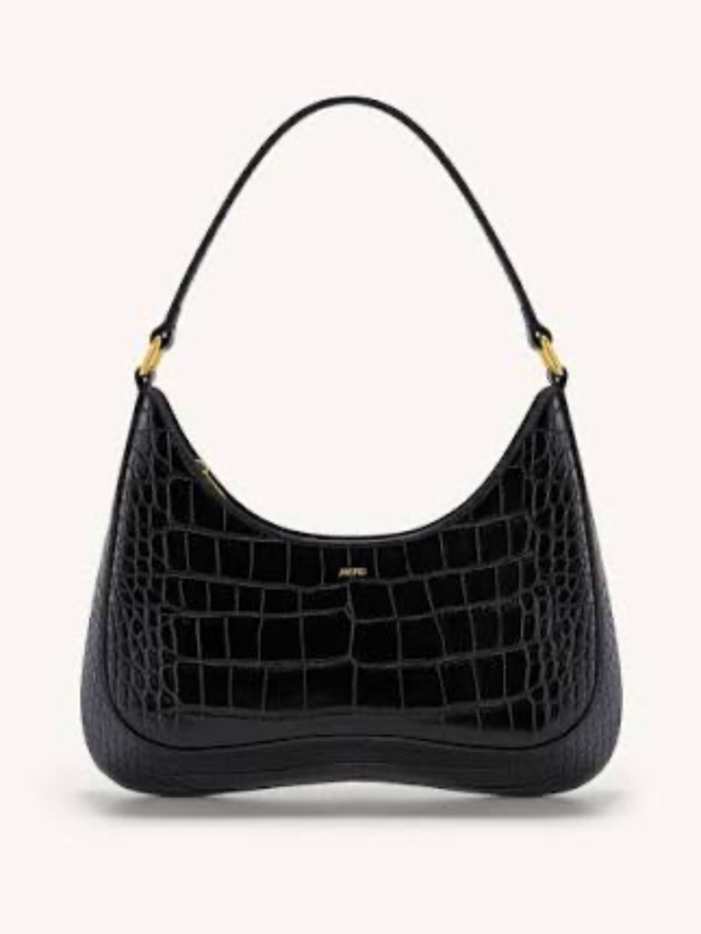 JW Pei ruby black croc embossed Black shoulder bag